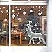 Leewos Merry Christmas Wall Decals Snowflakes White Reindeer Wall Stickers, Easy to Apply and Remove