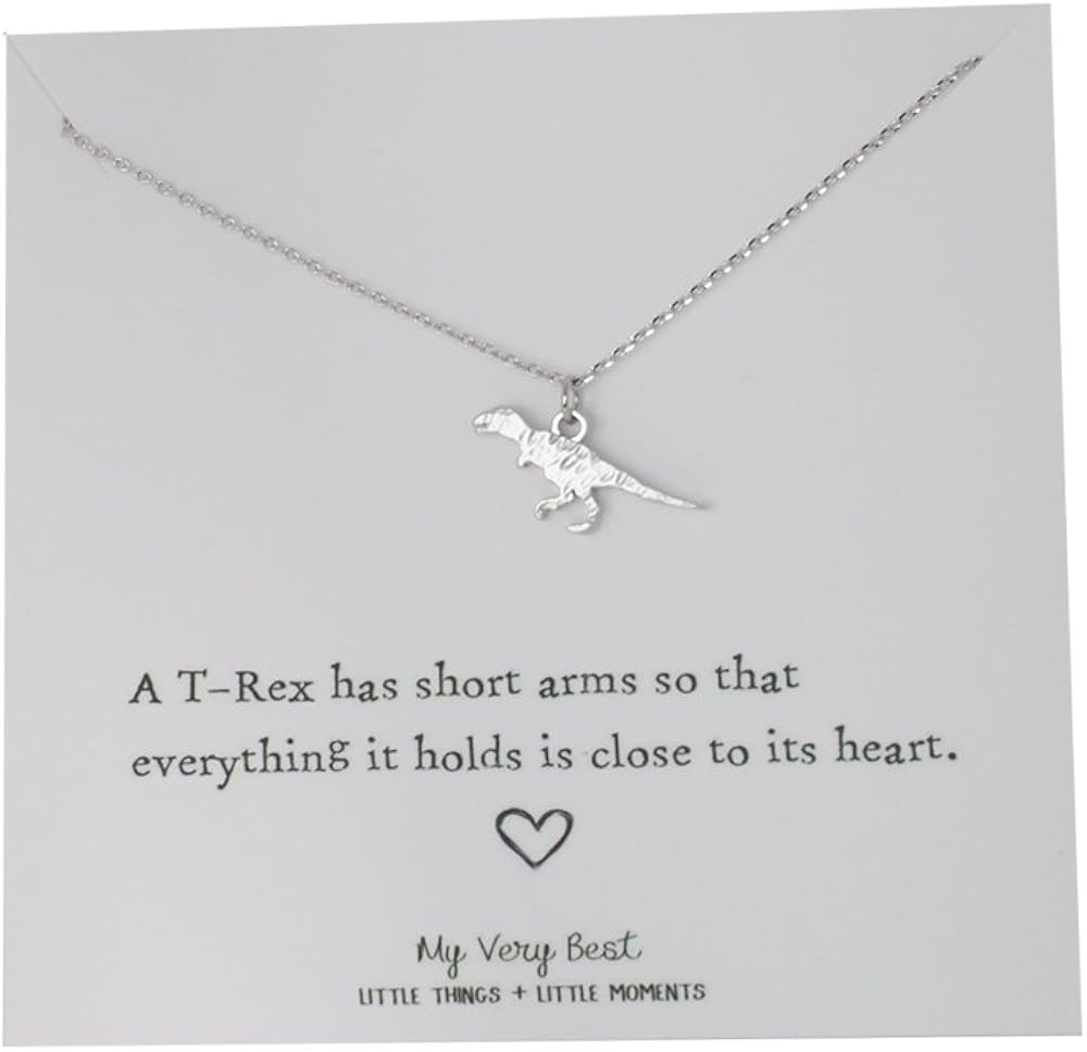 My Very Best Tiny Cute Dinosaur T- Rex Necklace, Sweet Gift Necklace