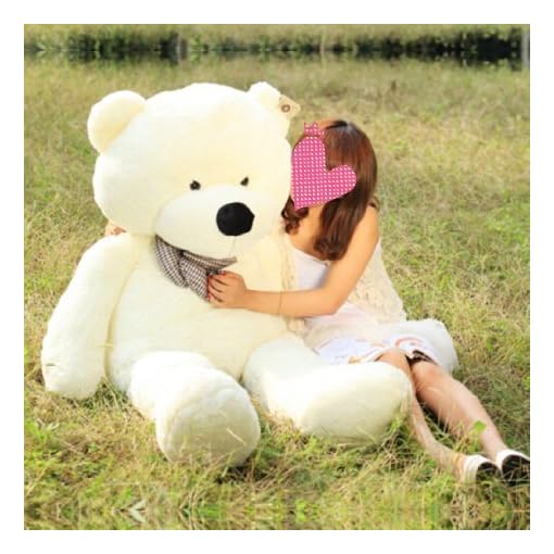 MaoGoLan 39'' Soft 100% Pp Cotton Toy Giant 100cm Big Cute White Plush Teddy Bear Huge by Lanna Siam