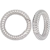 SUNNYCLUE 1 Box 2Pcs 925 Sterling Silver Spring O Rings Round Spring Clasps Stripe Ring Bracelet Metal Closures Necklace Clamp Connector Carabiner Snap Hoop Clip Clasps for Jewelry Making DIY Craft
