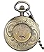 Retro Bronze Automatic Mechanical Pocket Watch Arabic Numerals Chain Creative Transparent Glass Cover