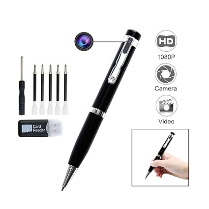 Mini Stifte Kamera LXMIMI Mini Kamera 1080P HD Mini Überwachungskamera mit Loop Aufnahme Kugelschreiber Kamera Videorecorder 