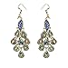 VAGA Pair Of colorful dangling earrings for women, Hook Earrings Hangers With Colorful Arabian Oriental Peacocks Birds Decorations Embellished With Rhinestones Gems in Blue, Green And Yellow colors