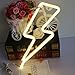 LED Lightning Sign Shape Night Light Warm White Neon Light Lamp for Bedroom Wedding Party Christmas Home Decoration Wall Hanging Decorative Light