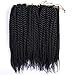 Xinxinshuyu 6 Packs 12 Inch Havana Twist Crochet Hair Mambo Twist Senegalese Crochet Braids Braiding Hair Extensions 75gram/22 Roots/Pack (#1B)