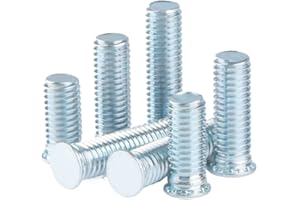 Galvanized Steel Flat Head Pressure Riveting Self Clinching Threaded Studs Bolts (20,UNF 10#-32 x 3/4)