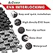 A2ZCARE Puzzle Exercise Mat with EVA Foam Interlocking Tiles - Interlocking Floor Mats for Gym Equipment - Ideal for Home Gym, Aerobic, Yoga and Pilates (Black and Grey (12pcs with border tiles))