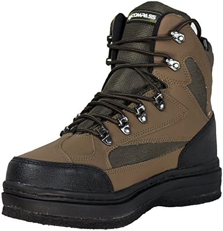 Compass 360 Men's Fishing River Durable Non Slip Ledges Felt Sole Wading Shoes Boots