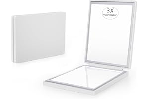 Kintion Pocket Mirror, 1X/3X Magnification Compact Mirror, Handheld 2-Side, Small Mirror for Purse, Folding Portable Travel M