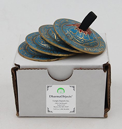 DharmaObjects Belly Dancing OM Namah Pro Finger Zills or Cymbals (Turquoise) - Thumbnail 5