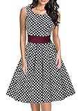 Miusol Women's Vintage Cut Out Polka Dot 1950'S Bridesmaid Swing Dress