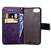 iPhone 8 Wallet Case,HAOTP Beauty Luxury 3D Handmade Bling Crystal Rhinestone Butterfly Floral Lucky Flowers PU Flip Stand Credit Card ID Holders Wallet Leather Case for iPhone 7/8 (Bling/Purple)