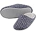 HomeIdeas Women's Cashmere Cotton Knitted Anti-slip House Slippers, Winter Breathable Indoor Shoes , Navy Blue , Large / 9-10 B(M) US
