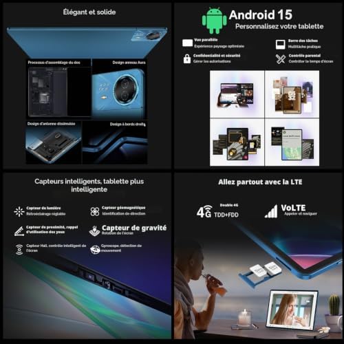T70 Tablette 14 Pouces 2.2K, Helio G100 2.2GHz Octa-Core, 10000mAh