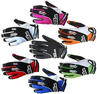 WULFSPORT STRATOS MOTORBIKE ADULT & KIDS MX GLOVES Motocross Sports Off Road Trials Enduro Quad Kart Dirt Bike Cycle ATV MTB BMX Race Adult & Junior Gloves (Black,3XS)