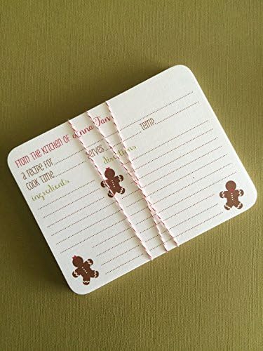 Gingerbread- Personalized recipe cards, set of 20