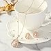 KAVANI Rose Gold Plated Elegant Pearl Crossing Round Pendant Necklace Earrings Set Jewelry Set for Women
