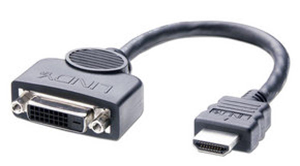 LINDY DVI-D Female to HDMI Male Adapter Cable 0.2m