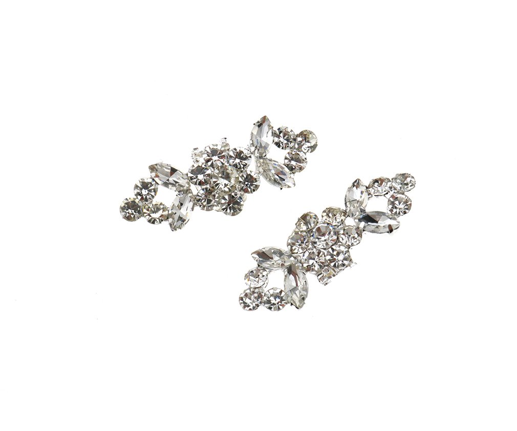 2 x Crystal Charm Rhinestone Buckle Diamante Wedding Shoe Clips Decoration