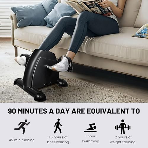 Pedaler, Folding Exercise Bike, Mini Electric Elliptical, Pedal Exerciser, Elliptical Trainer for Elderly and Adults with Screen, Adjustable Resistance, Exercise at Home, Office