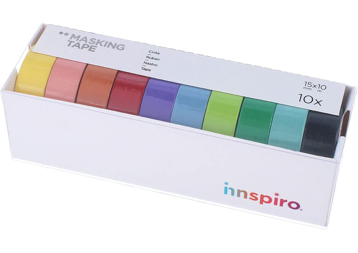 INNSPIRO Set of 10 Masking Tape Washi Series Smooth Basic