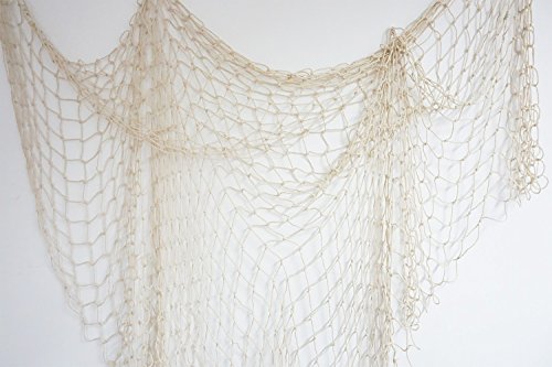 Bilipala Fishing Net, Fishing Net Decor, Wall Decor, Nautical Style, 75 Inch, Creamy White