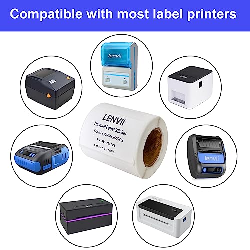 LENVII Thermal Adhesive Label, Multifunctional Self-Adhesive Label, Suitable for Laptop and Desktop Label Printers (50×30mm(8Rolls))