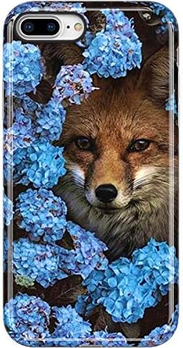 VIVIBIN iPhone 7 Plus Case,iPhone 8 Plus Case,Cute Fox in Flower for Women Girls Clear Bumper Soft Silicone Rubber TPU Cover Slim Fit Protective Phone Case for iPhone 7 Plus/iPhone 8 Plus