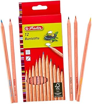 Amazon Com Herlitz Triangular Coloured Pencils Made Of Wood Fsc 12 Farben Imported From Germany Office Products