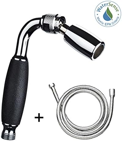 HIGH SIERRA SHOWERHEADSSolid Metal Handheld Shower Head with Slip-Free Grip & 72-Inch Metal Hose with Silicone Inner Tube. Low Flow 1.8 GPM - Chrome Finish