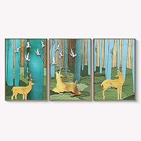 Framed Canvas Wall Art for Living Room, Bedroom Abstract Landscape Dream Place Canvas Prints for Home Decoration Ready to Hanging - 16"x24"x3 Panels