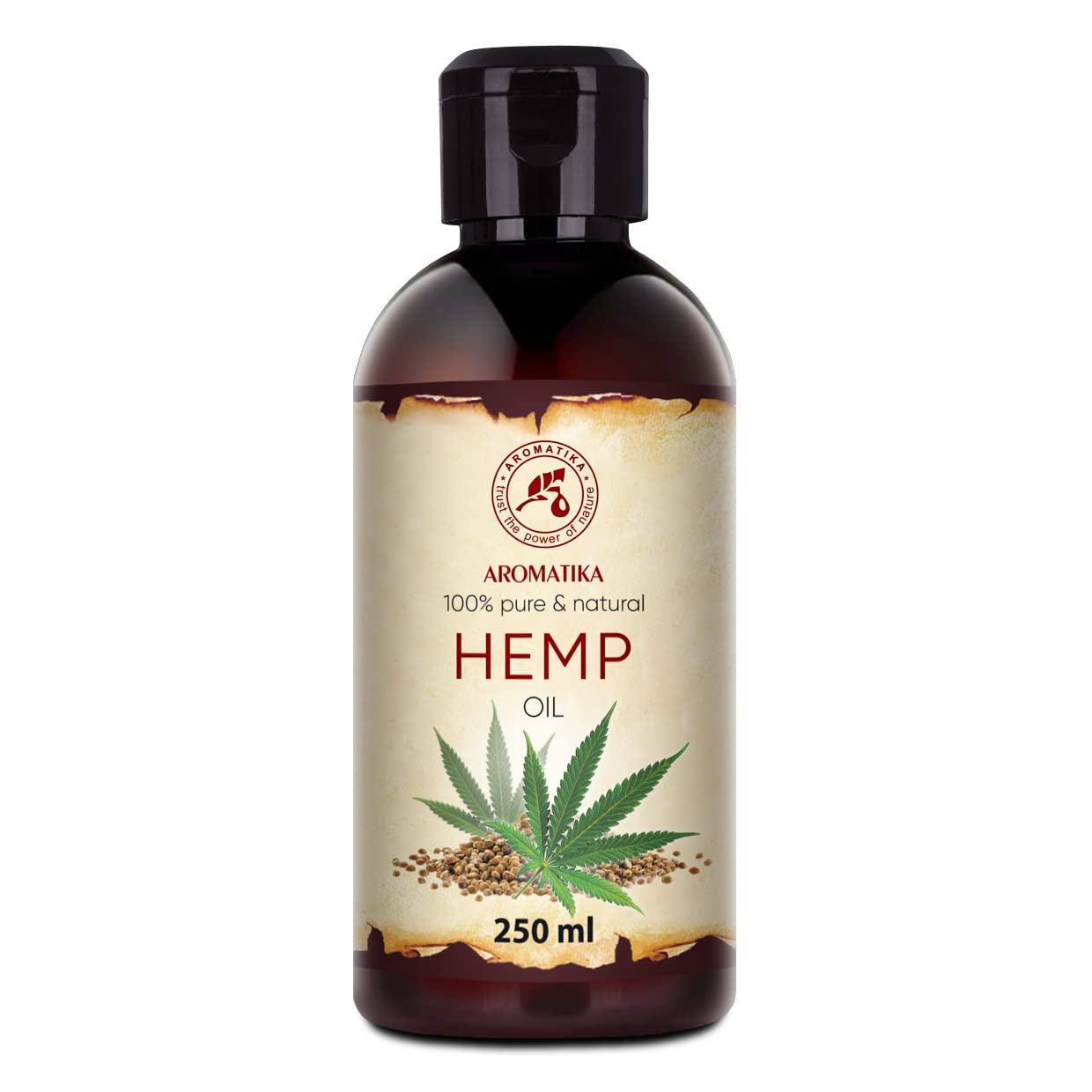 Hemp Oil 250ml - 100% Natural & Pure Cold Pressed Carrier Oil - Used for Skin Care - Haircare - Massage - Cosmetics - Oils Hemp