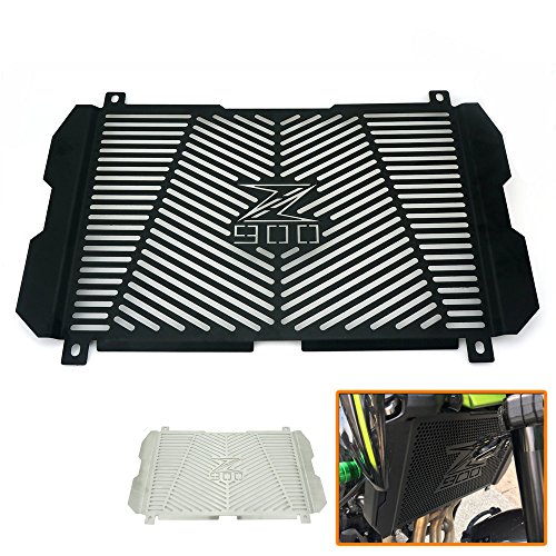 Heinmo Motorcycle New CNC Aluminum Radiator Guard Grill Cover Protector fit For KAWASAKI Z900 2017 Black Sliver (black)