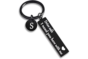 VICKHU drive safe keychain for boyfriend,26-letter keychain,gifts for boyfriend on birthday christmas valentines day