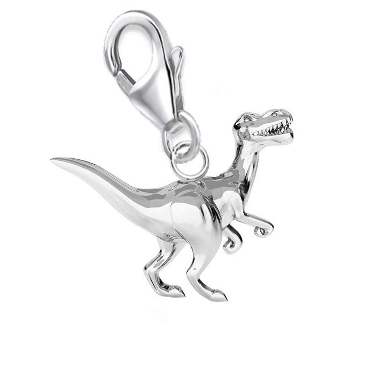 Goldene Hufeisen Carabiner Charm Pendant for Charm Bracelet 925 Genuine Silver, Sterling Silver, No Gemstone