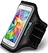 Galaxy S5 Armband: Stalion® Sports Running & Exercise Gym Sportband (Jet Black) Water Resistant + Sweat Proof (Samsung Galaxy S5 Active & S5 Sport)