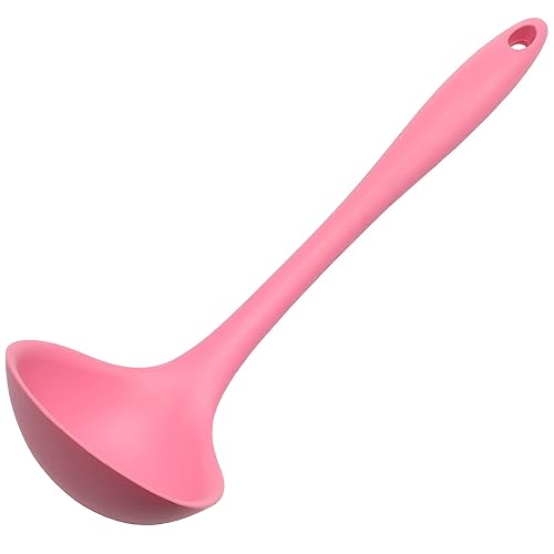 Chef Craft Premium Silicone Cooking Ladle, 11.25 inch, Pink