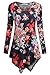 Nandashe Women's Long Sleeves Scoop Neck Dressy Tunic Shirts Hankerchief Hemline Tops