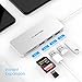 LENTION USB C Hub with 3 USB 3.0 & SD/Micro SD Card Reader Compatible Iphone15, 2023-2016 MacBook Pro, New Mac Air/iPad Pro/Surface, More, Stable Driver Certified Type C Adapter (CB-C15, Silver)