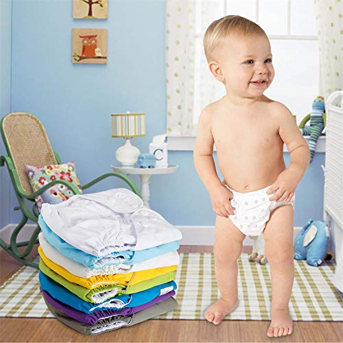 UBBCARE Baby Pocket Cloth Diapers Reusable Washable Adjustable 8 Pack with 8 Inserts Baby Shower Gifts … (boy color) - Thumbnail 5