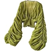 Bell Sleeve Tops for Women Crop Top Dressy Tops for Evening Party