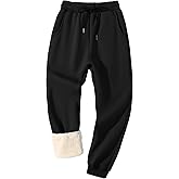 Flygo Men's Fleece Lined Sherpa Sweatpants Winter Warm Pants Jogger Lounge Athletic Pant with Pockets