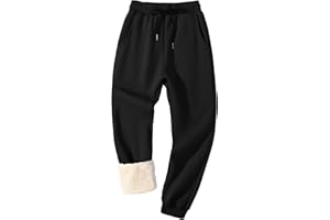 Flygo Men's Fleece Lined Sherpa Sweatpants Winter Warm Pants Jogger Lounge Athletic Pant with Pockets