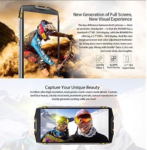 Blackview-BV6800-Pro-Smartphone-Libres-Movil-Todoterreno-de-57-Pulgadas-FHD-Batera-de-6580mAh-de-BAK-30-das-en-Espera-Impermeable-IP68A-Prueba-de-GolpesOcta-Core-4GB64GB-Negro