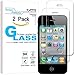 KATIN iPhone 4 4S Screen Protector - [2-Pack] for Apple iPhone 4S / iPhone 4 Tempered Glass Easy to Install Bubble Free 9H Hardness with Lifetime Replacement Warranty