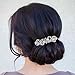 BriLove Wedding Hair Accessories Bridal Hair Comb Bohemian Crystal Charming Wave Shape Flower Bride Side Comb for Women Silver-Tone Clear