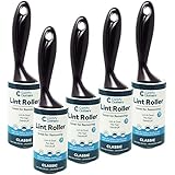 Sticky Tape Lint Roller for Clothes (5-pk) - Removes Dust & Lint from Clothing (350 Sheets Total - 5 Rolls with 70 Sheets Per Roll) by Comfy Clothiers