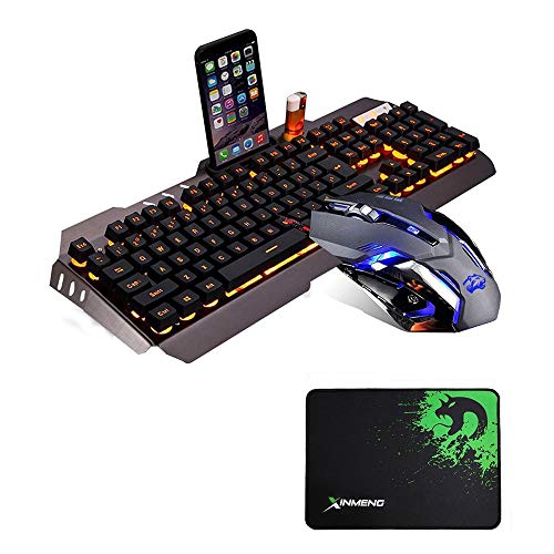 LexonElec Technology Keyboard Mouse Combo Gamer Wired Orange Yellow