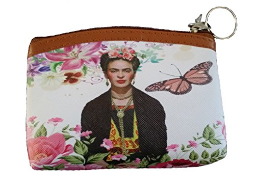 Frida Women's Coin Purse (Flower Crown Coin Purse with White Background)