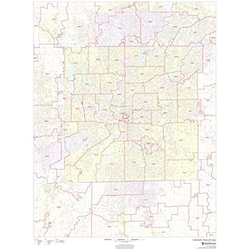 Amazon Com Working Maps Zip Code Wall Map Of Indianapolis In Zip